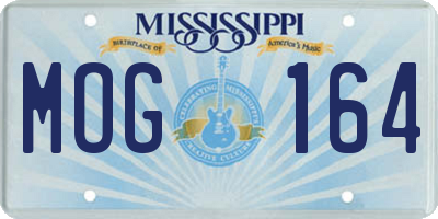 MS license plate MOG164