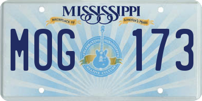 MS license plate MOG173