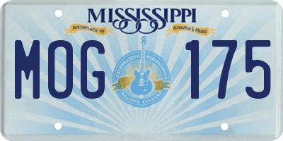 MS license plate MOG175