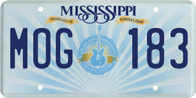 MS license plate MOG183