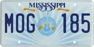 MS license plate MOG185