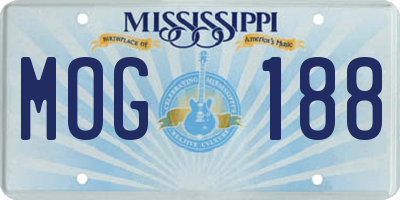 MS license plate MOG188