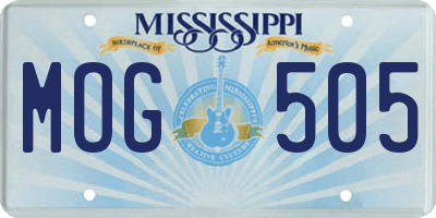 MS license plate MOG505