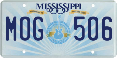 MS license plate MOG506