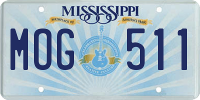 MS license plate MOG511