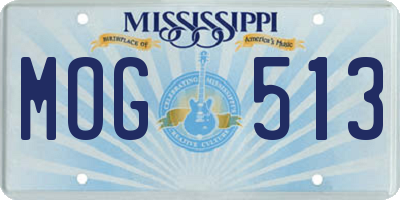 MS license plate MOG513