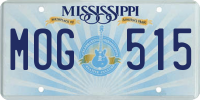 MS license plate MOG515