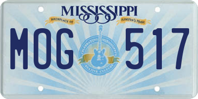 MS license plate MOG517