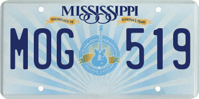MS license plate MOG519