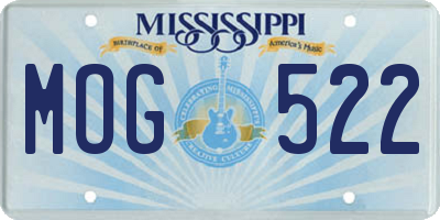 MS license plate MOG522