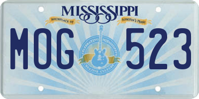 MS license plate MOG523