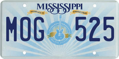 MS license plate MOG525