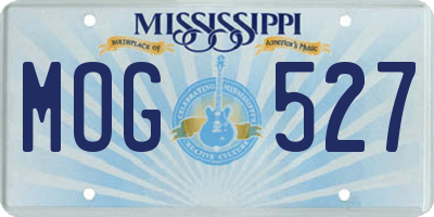 MS license plate MOG527