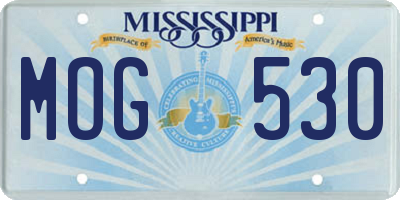MS license plate MOG530