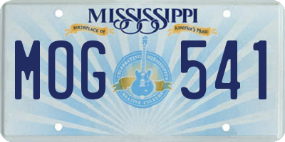 MS license plate MOG541