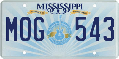 MS license plate MOG543