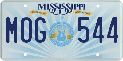 MS license plate MOG544