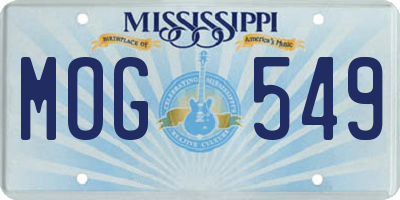 MS license plate MOG549