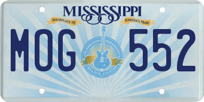 MS license plate MOG552