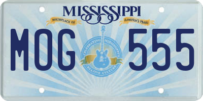 MS license plate MOG555