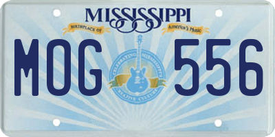 MS license plate MOG556