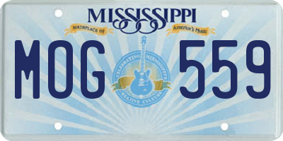 MS license plate MOG559