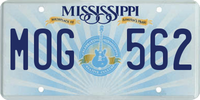 MS license plate MOG562