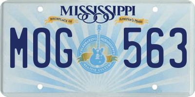 MS license plate MOG563
