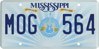 MS license plate MOG564
