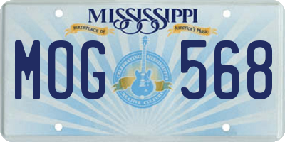 MS license plate MOG568