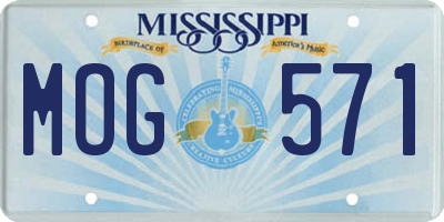 MS license plate MOG571