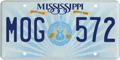 MS license plate MOG572