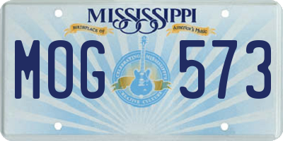 MS license plate MOG573