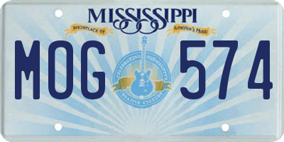 MS license plate MOG574