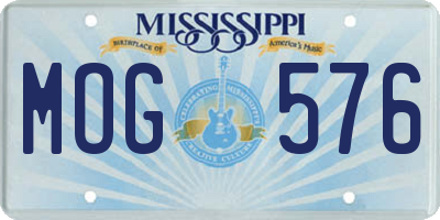 MS license plate MOG576