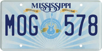 MS license plate MOG578