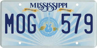 MS license plate MOG579