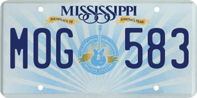 MS license plate MOG583