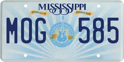 MS license plate MOG585