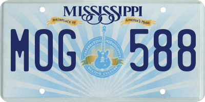 MS license plate MOG588