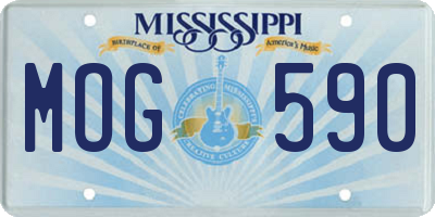 MS license plate MOG590