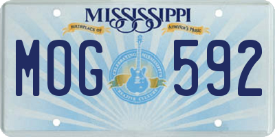 MS license plate MOG592