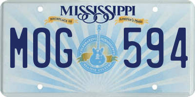 MS license plate MOG594