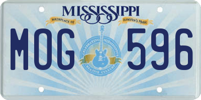 MS license plate MOG596
