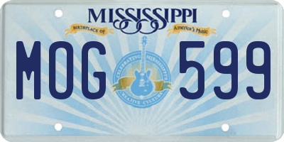 MS license plate MOG599