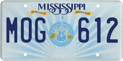 MS license plate MOG612