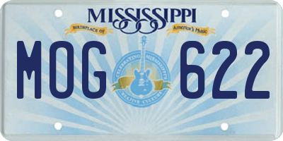 MS license plate MOG622