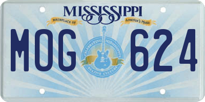 MS license plate MOG624