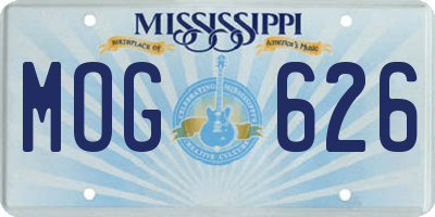 MS license plate MOG626