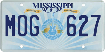 MS license plate MOG627